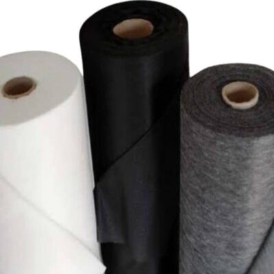 Gum stay interfacing rolls in white, black, and grey for tailoring and garment making