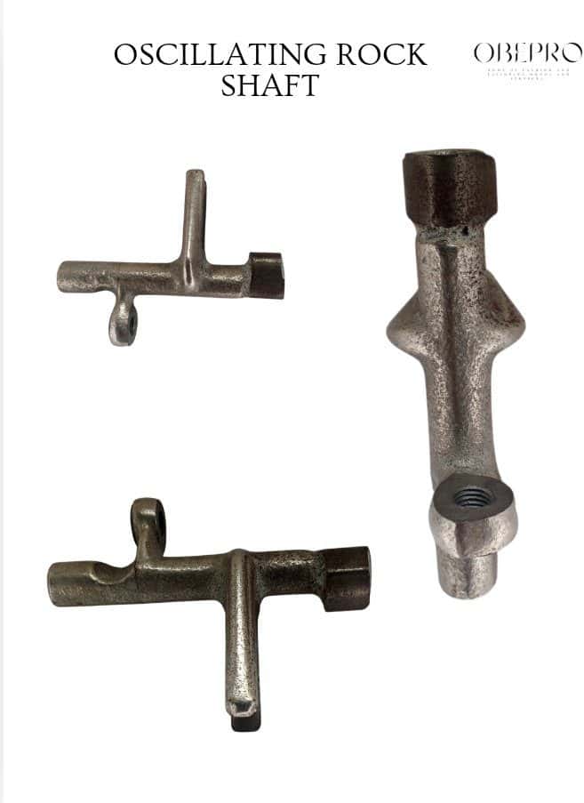 Oscillating rock shaft metal part for manual sewing machine showing durable replacement component for smooth stitch motion