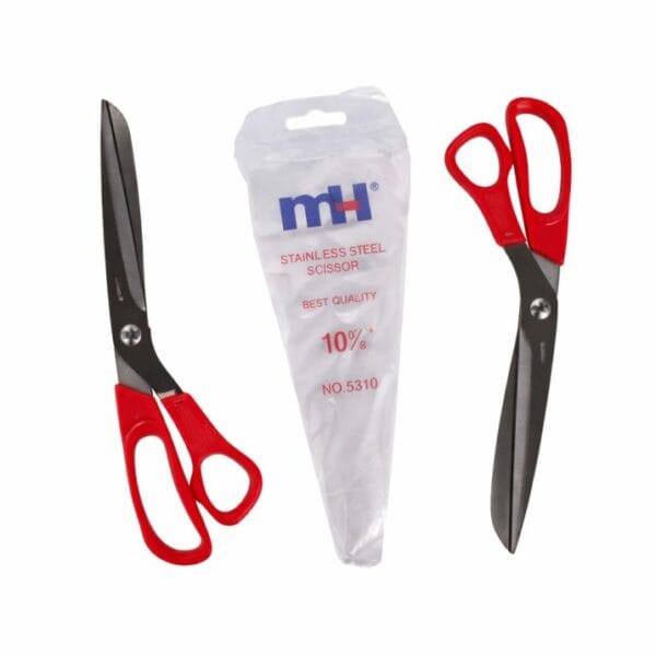10.5 inch stainless steel tailoring scissors with red handle for sewing and fabric cutting