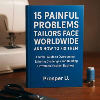 Cover of the Tailors Problems and Solutions Ebook showing 15 painful tailoring challenges and how to fix them for fashion designers worldwide.