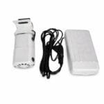 Amro sewing machine motor kit with electric motor, black power cord and white foot pedal controller on clean white background