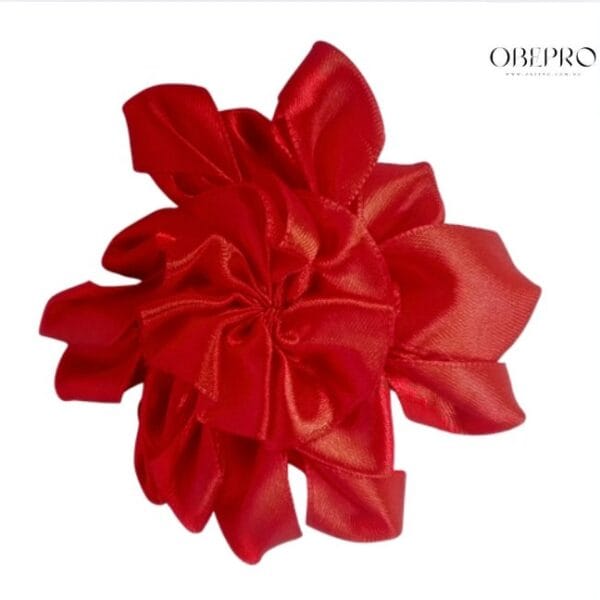 Red rose ribbon pinup accessory for men and women – elegant fashion lapel pin by Obepro Nigeria