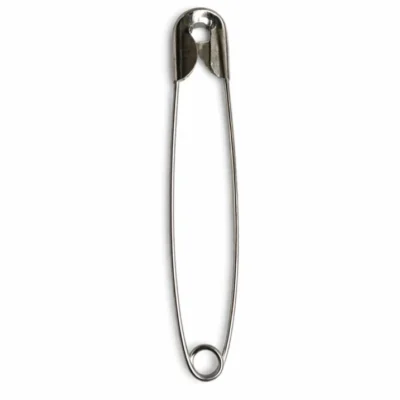 Large stainless steel safety pin for tailoring, sewing, and garment fastening
