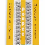 Silver hook and eye fasteners size 1 – 24-count sewing hooks and eyes for garments and tailoring