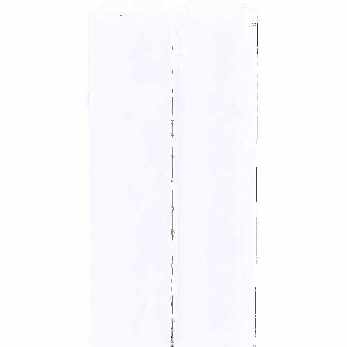 45-inch tall thick white cap interlining roll wrapped in clear nylon, premium non-woven fabric for tailoring and garment production