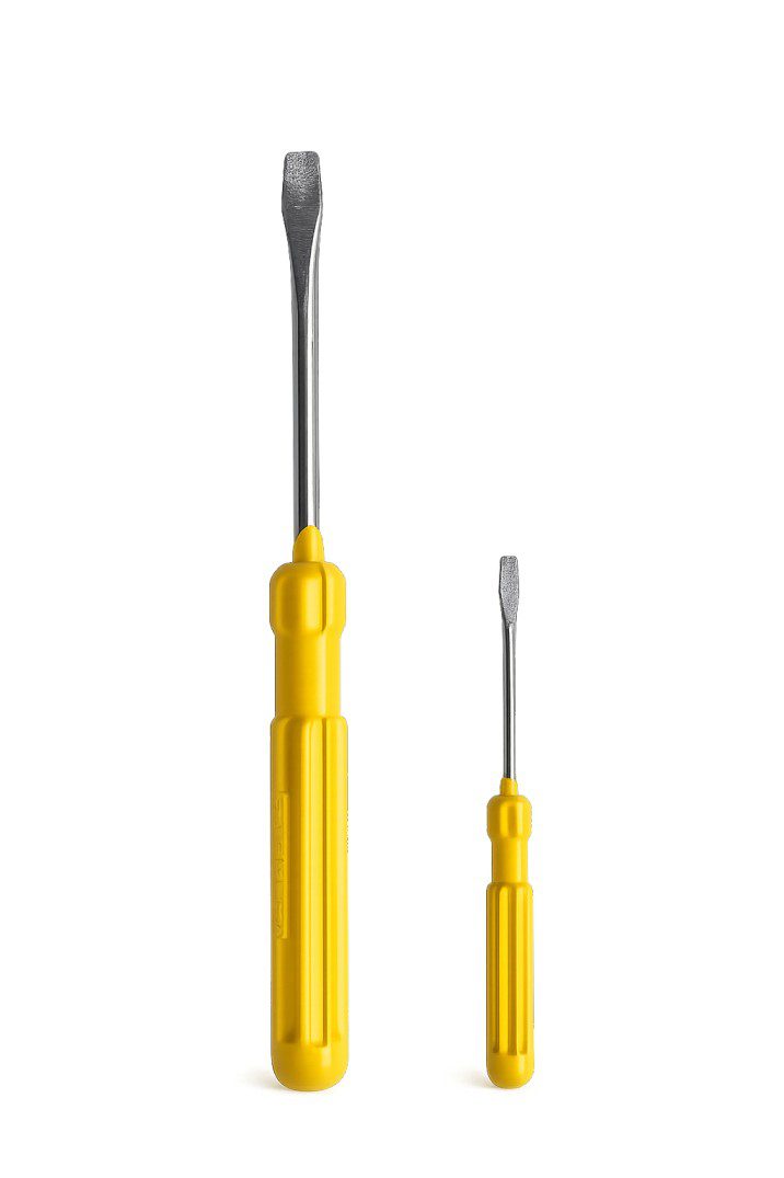 Yellow handle sewing machine screwdriver set for adjusting and repairing sewing machines