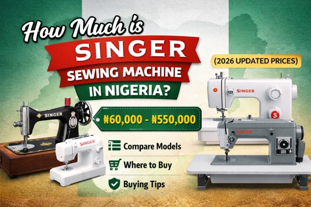 Singer sewing machine price in Nigeria showing manual, electric, and industrial models with updated 2026 cost range