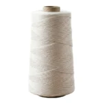 white Spintex whipping thread cone on a plain white background for industrial and manual sewing and clean finishing.