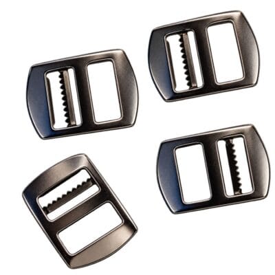 Metal strap adjuster buckles for sewing, tailoring, bags, and garment making
