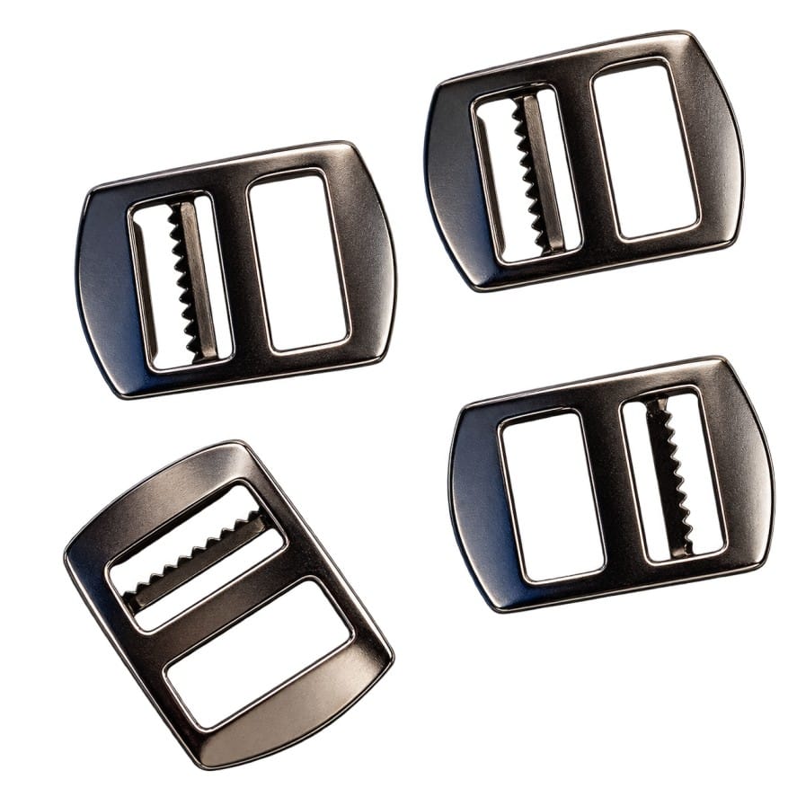 Metal strap adjuster buckles for sewing, tailoring, bags, and garment making
